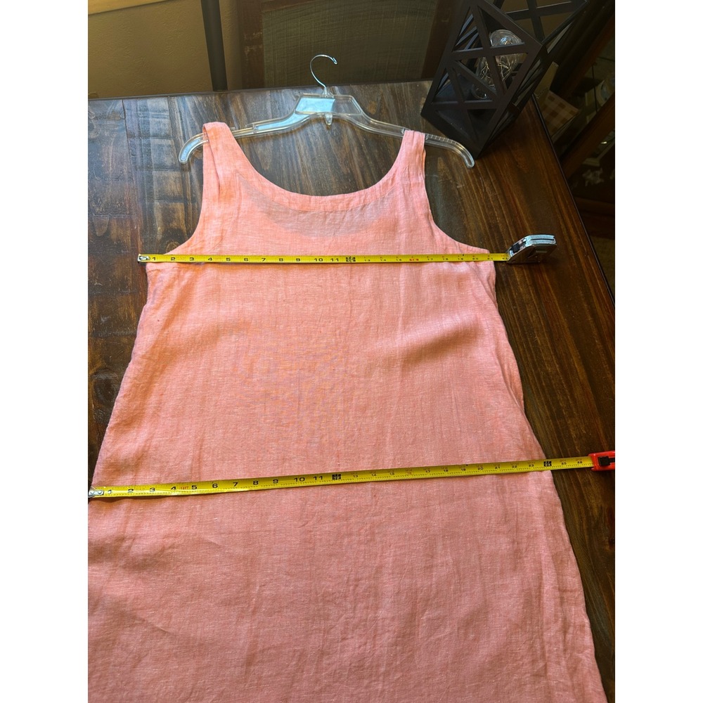 Haven Well Within Coral Pink 100% Linen Sleeveless Shift Midi Dress Womens Large - Picture 6 of 11